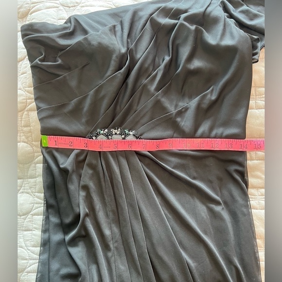 David's Bridal One Shoulder Mesh w/ Bea - Picture 10 of 16